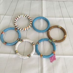 BAJALIA Multi-Color Seed Bead 8" Bangle Bracelets